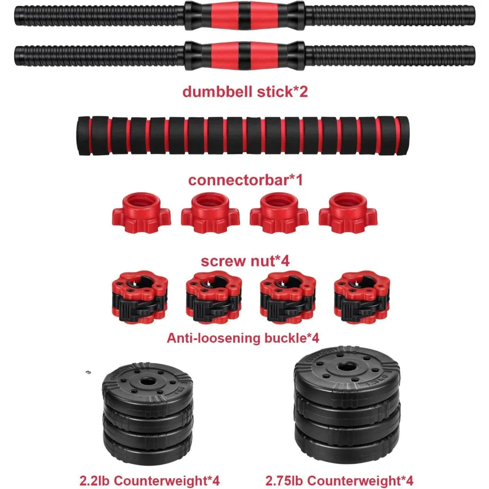 Adjustable Dumbbell Set, 22/44/66/88lbs