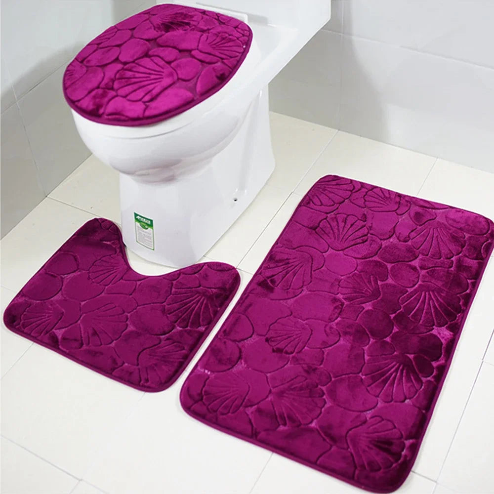 Set of 3 Bathroom Bath Mat Set