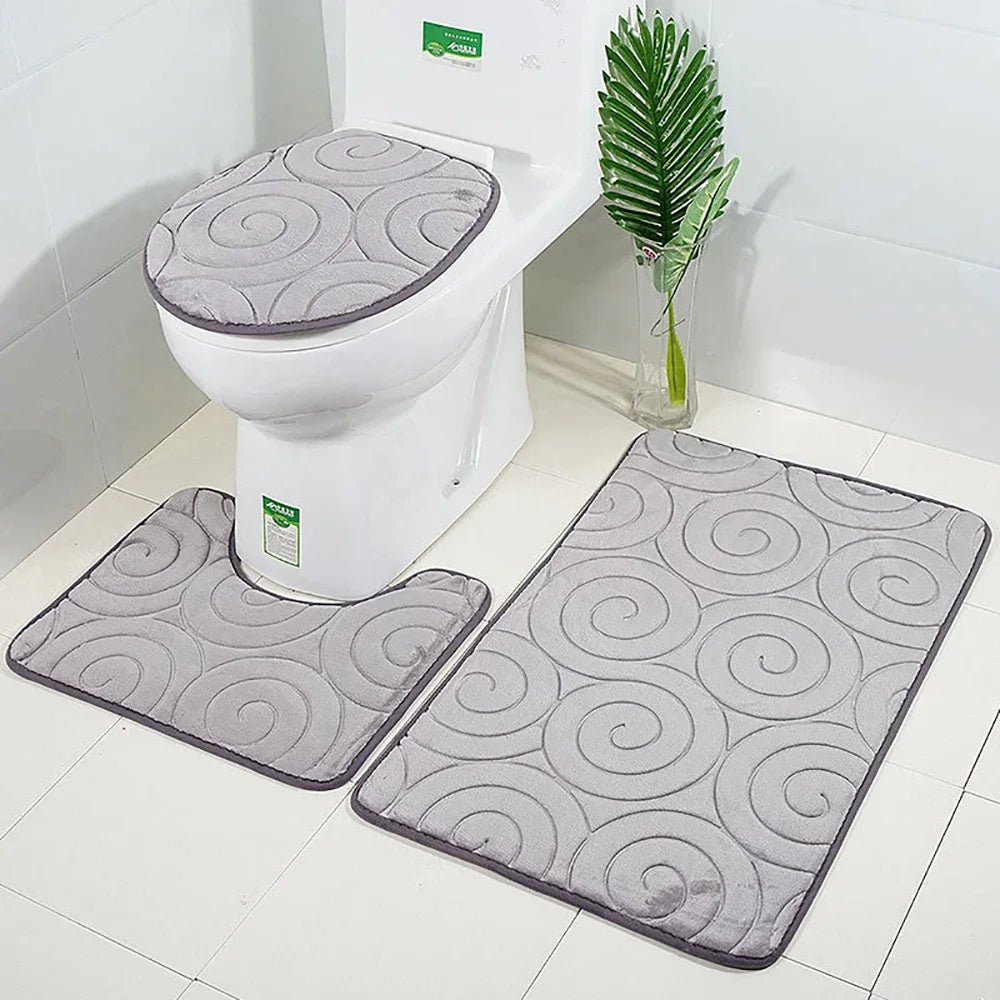 Set of 3 Bathroom Bath Mat Set