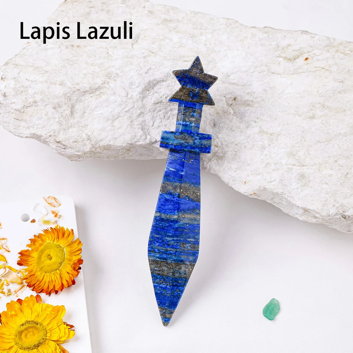 1PC Natural Crystal Amethyst Dagger Original Stone Model Knife Polishing Unbladed Knife Model Crystal Crafts Crafts Witch