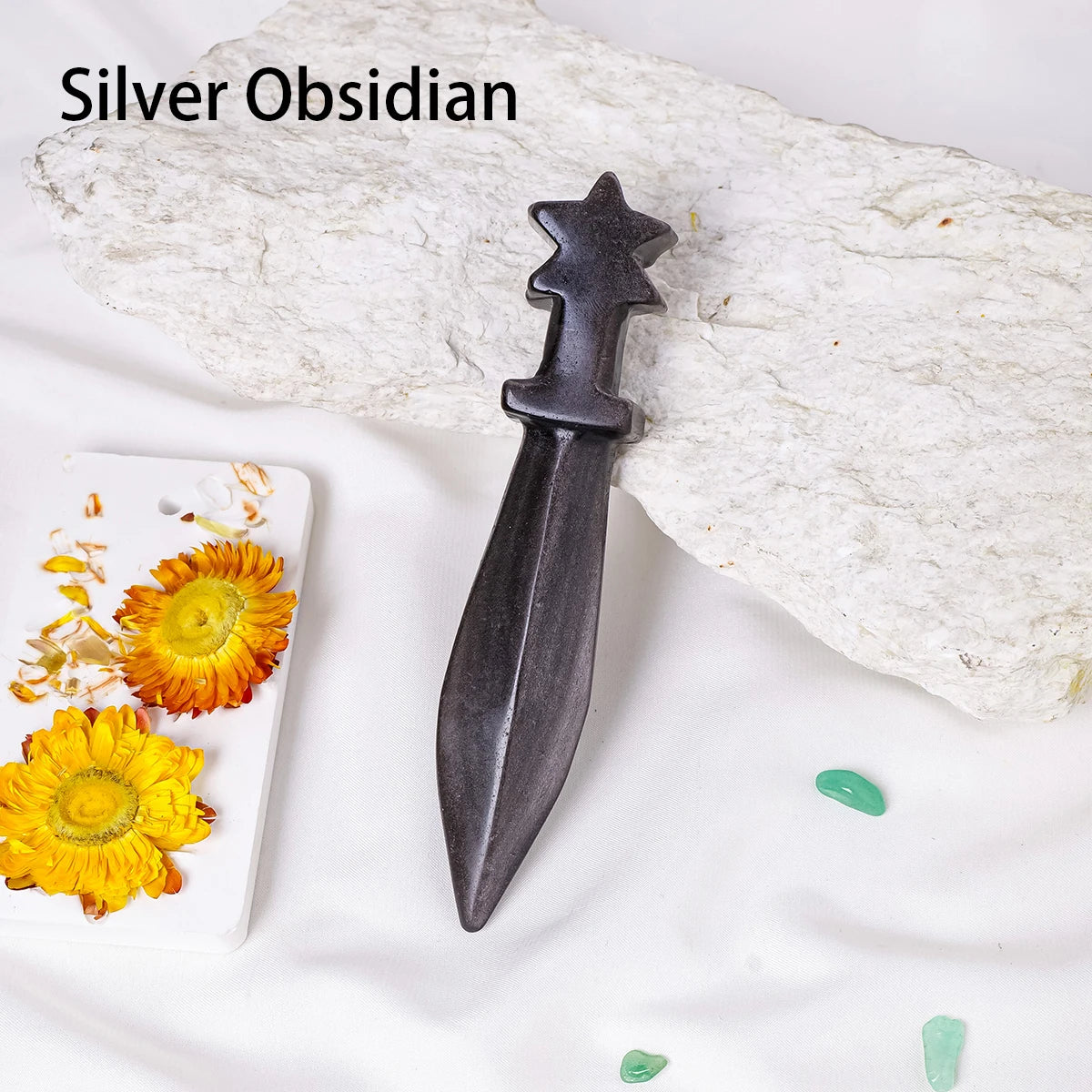 1PC Natural Crystal Amethyst Dagger Original Stone Model Knife Polishing Unbladed Knife Model Crystal Crafts Crafts Witch