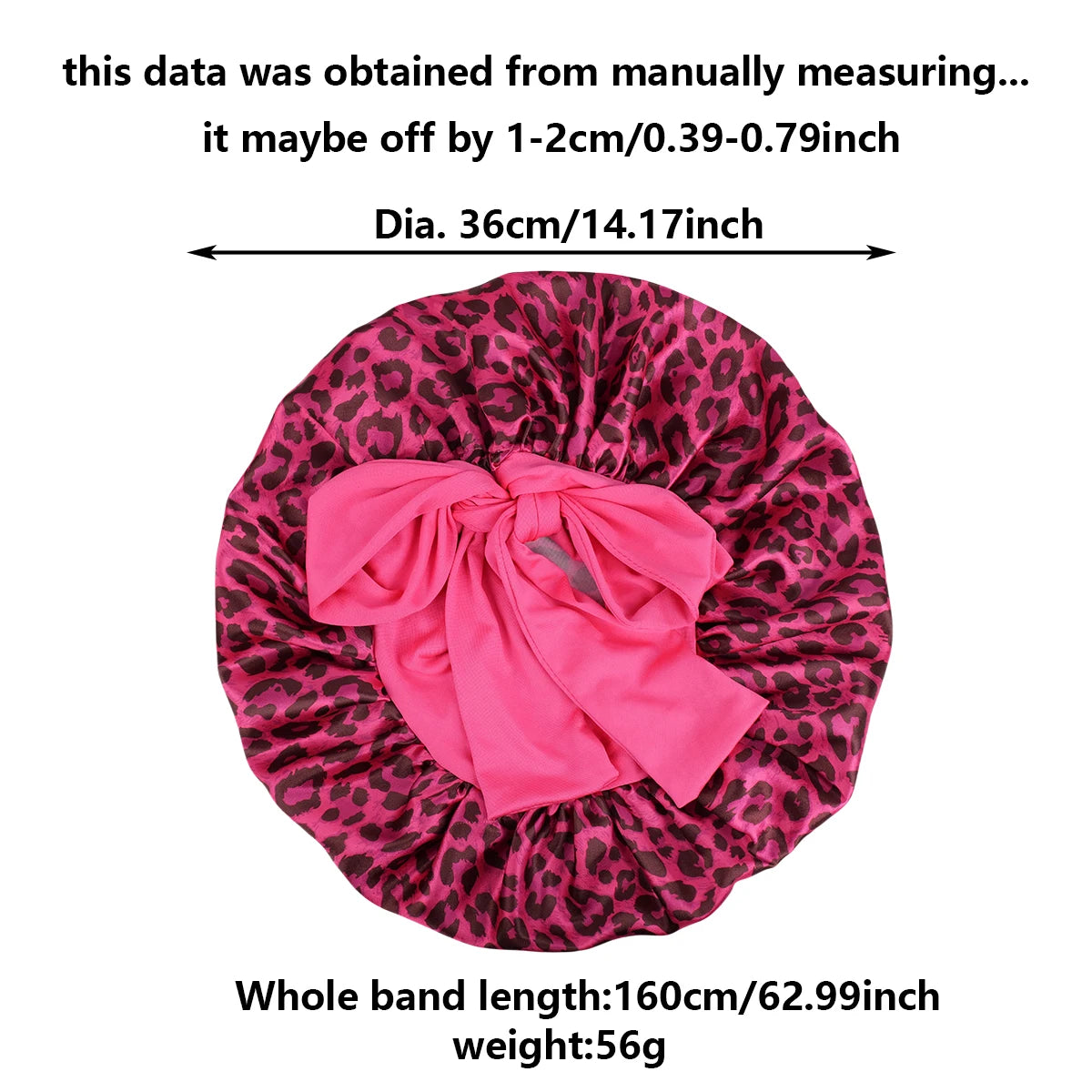 Satin Bonnet Leopard Print with a Tie Band