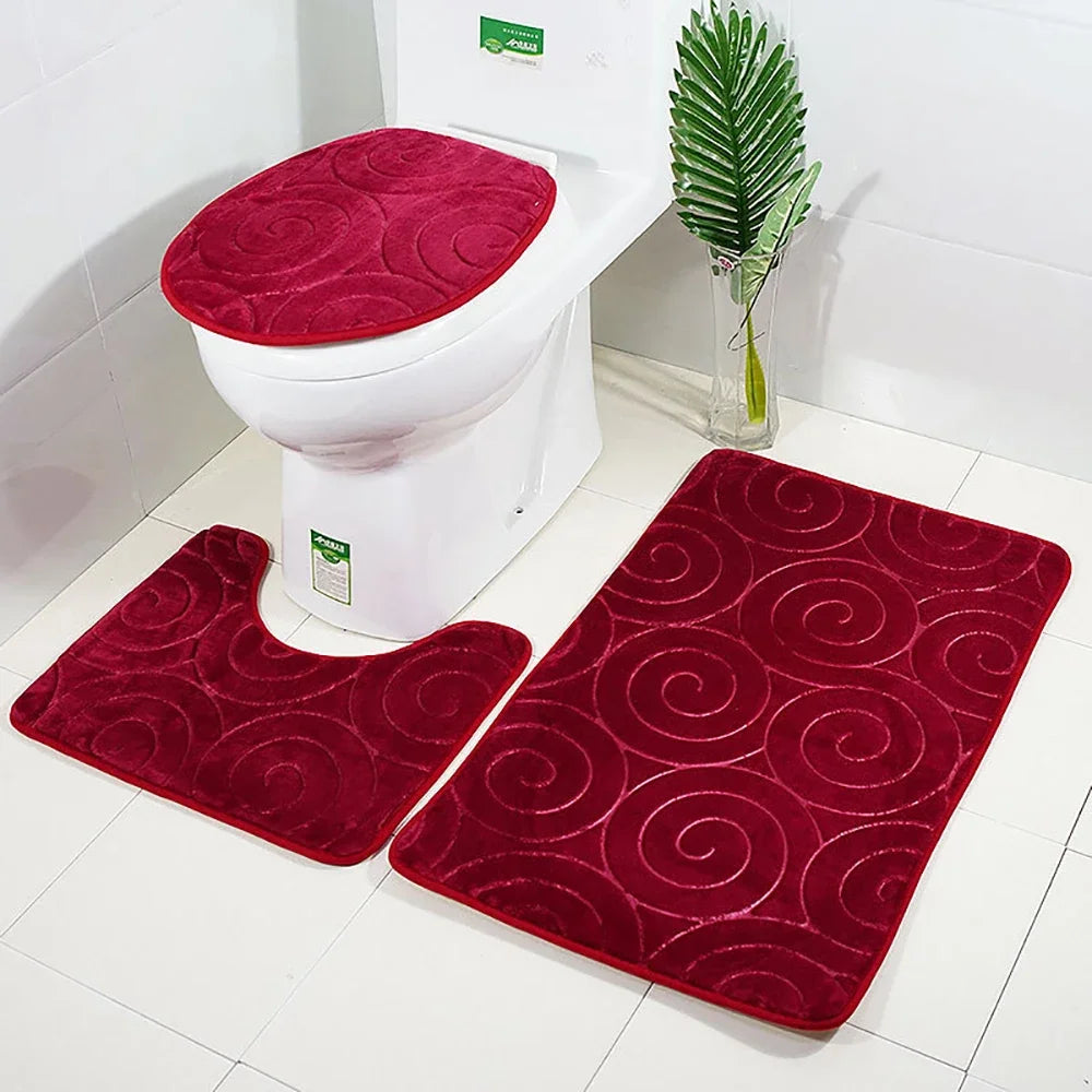 Set of 3 Bathroom Bath Mat Set