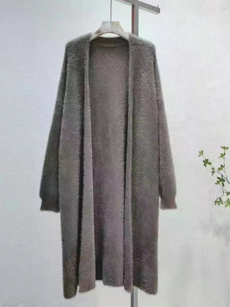 Warm Long Thickened Women Cardigan Coat