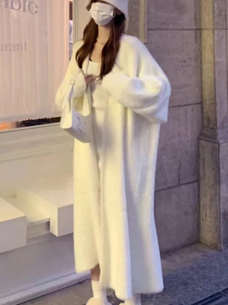 Warm Long Thickened Women Cardigan Coat