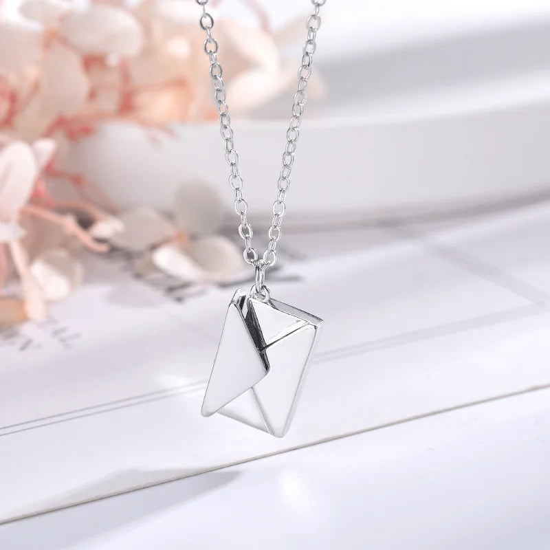 Assorted color Envelope Locket Necklaces with Love you Message