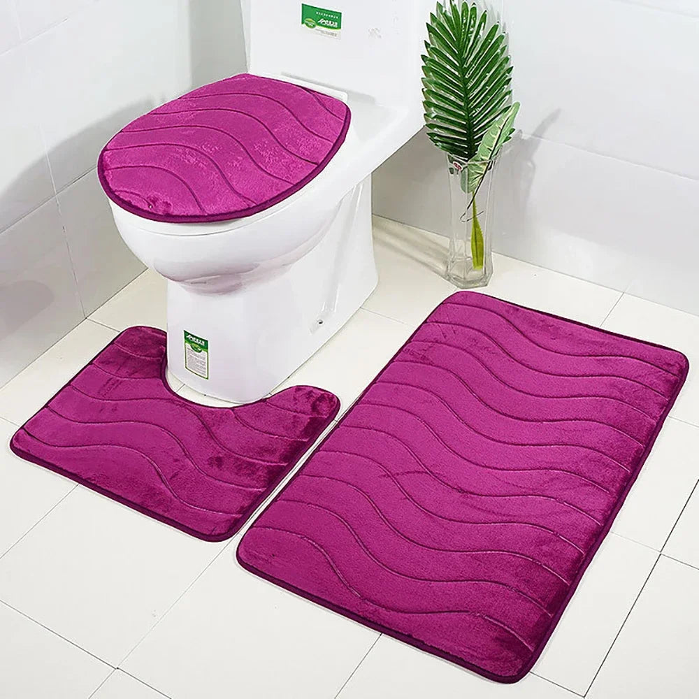 Set of 3 Bathroom Bath Mat Set