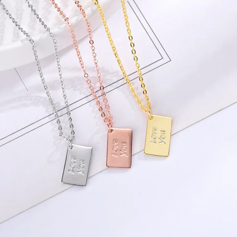 Assorted color Envelope Locket Necklaces with Love you Message