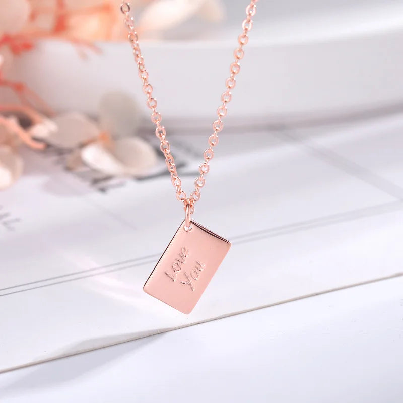 Assorted color Envelope Locket Necklaces with Love you Message