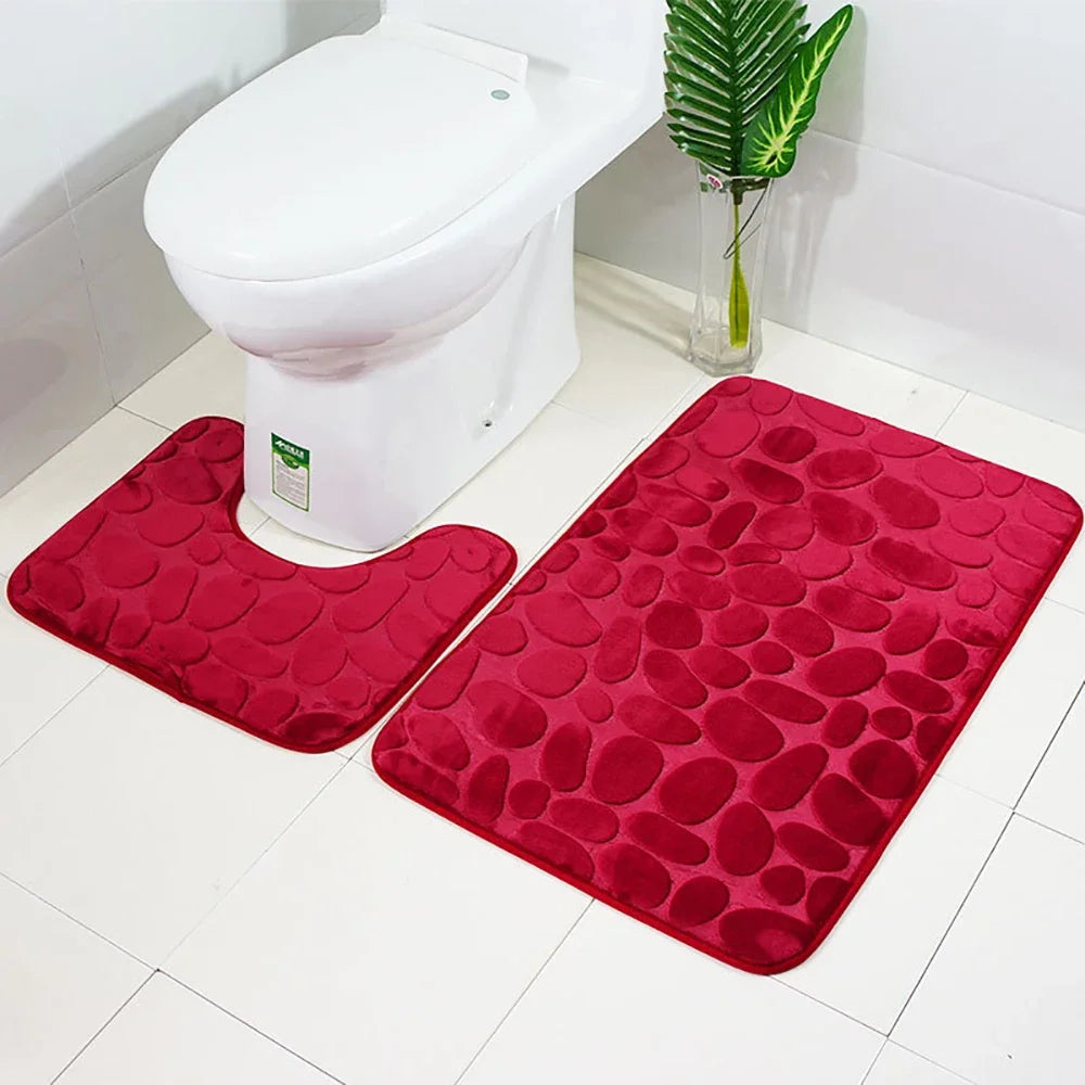 Set of 3 Bathroom Bath Mat Set