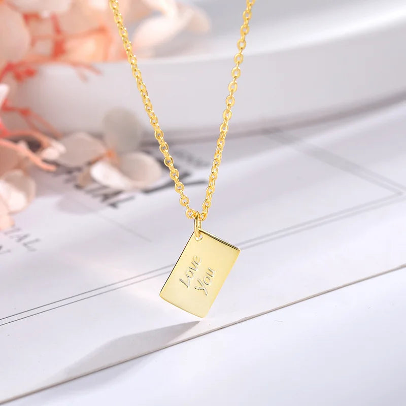 Assorted color Envelope Locket Necklaces with Love you Message