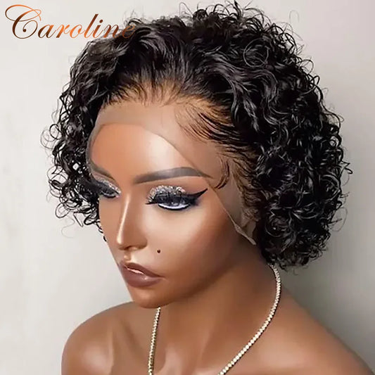 Pixie Cut Curly Human Hair Lace Front
