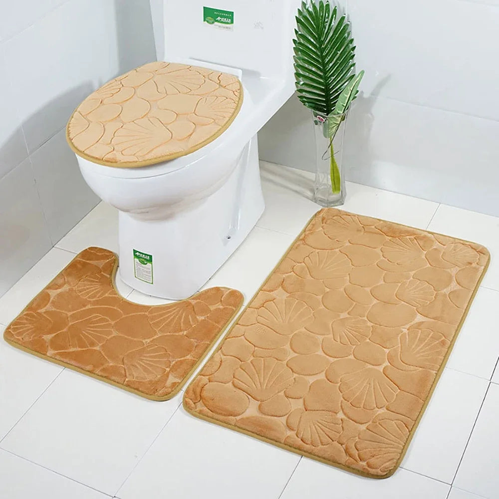 Set of 3 Bathroom Bath Mat Set