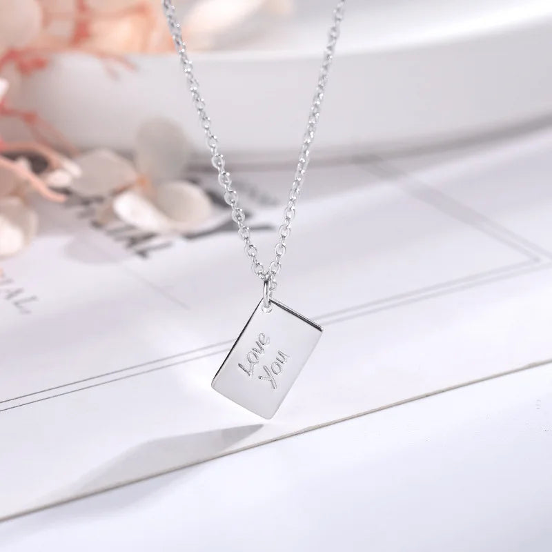 Assorted color Envelope Locket Necklaces with Love you Message