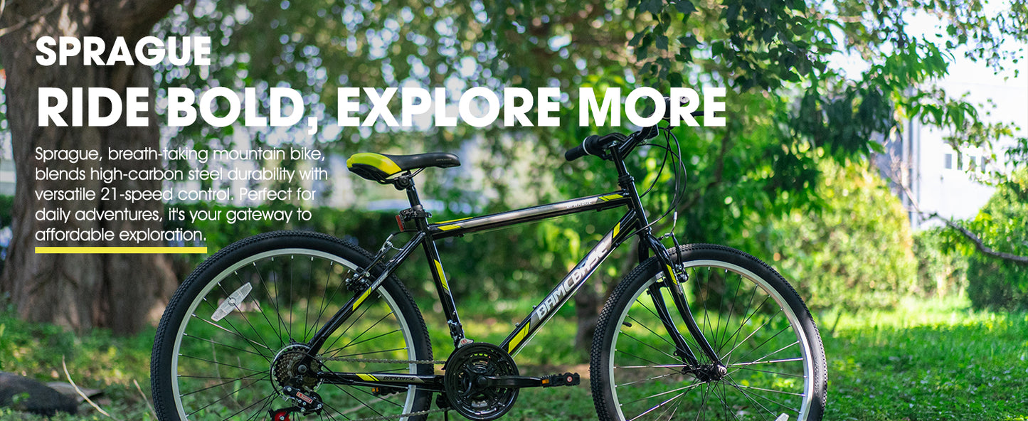 24 26 inch Mountain Bike for Men Women, 21 Speed